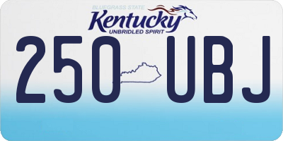 KY license plate 250UBJ