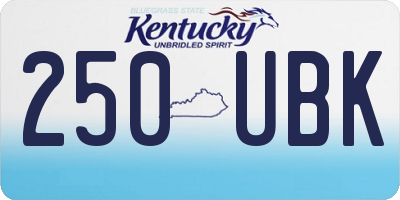 KY license plate 250UBK