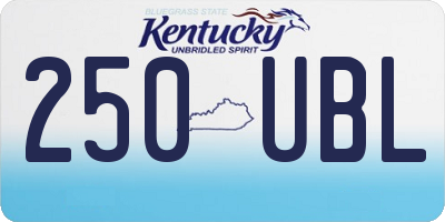 KY license plate 250UBL