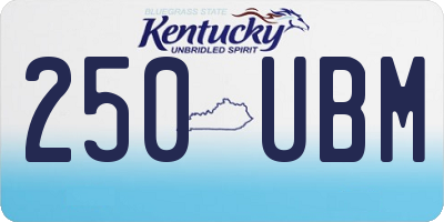 KY license plate 250UBM