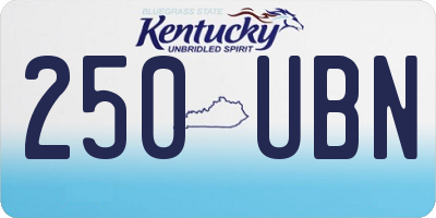KY license plate 250UBN