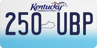 KY license plate 250UBP