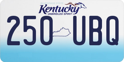 KY license plate 250UBQ