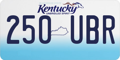 KY license plate 250UBR