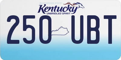KY license plate 250UBT
