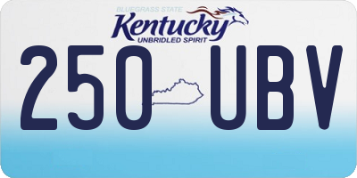 KY license plate 250UBV