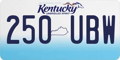 KY license plate 250UBW