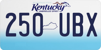 KY license plate 250UBX