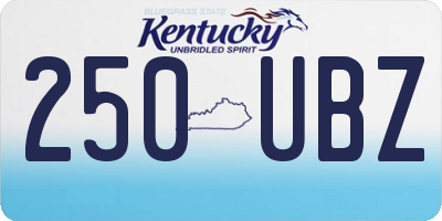 KY license plate 250UBZ