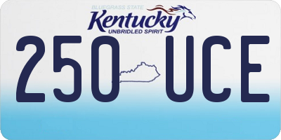 KY license plate 250UCE