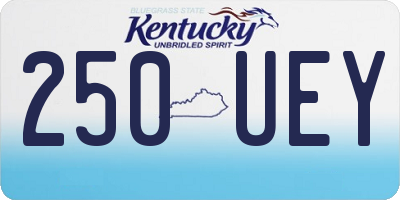 KY license plate 250UEY
