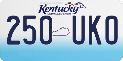KY license plate 250UKO