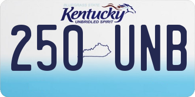 KY license plate 250UNB