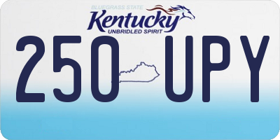 KY license plate 250UPY