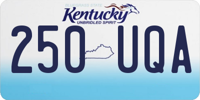 KY license plate 250UQA