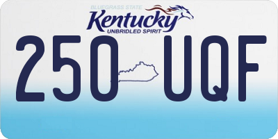 KY license plate 250UQF
