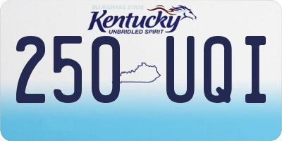 KY license plate 250UQI