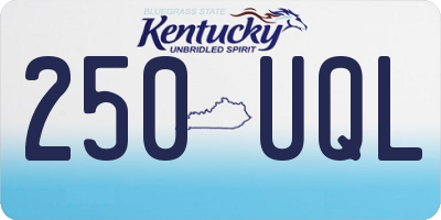 KY license plate 250UQL