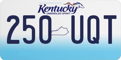 KY license plate 250UQT