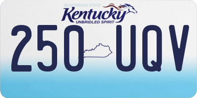 KY license plate 250UQV