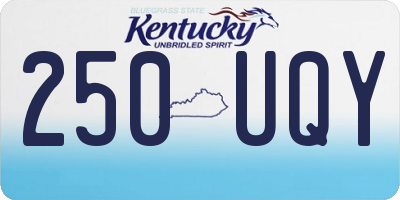 KY license plate 250UQY