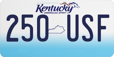 KY license plate 250USF