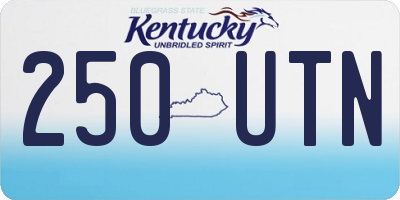 KY license plate 250UTN
