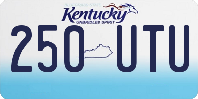 KY license plate 250UTU