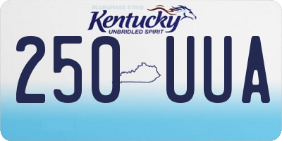 KY license plate 250UUA