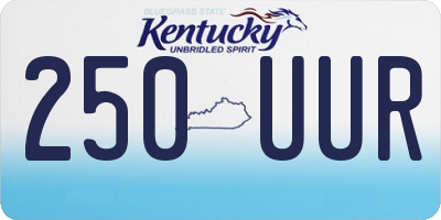 KY license plate 250UUR