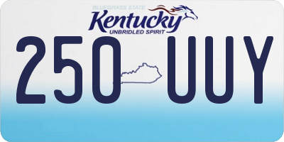 KY license plate 250UUY