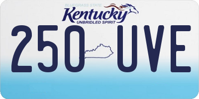 KY license plate 250UVE