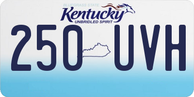 KY license plate 250UVH