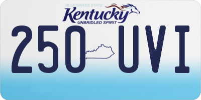 KY license plate 250UVI