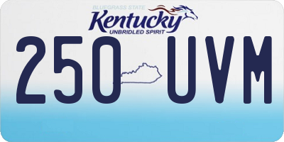 KY license plate 250UVM