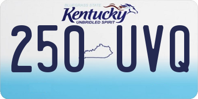 KY license plate 250UVQ