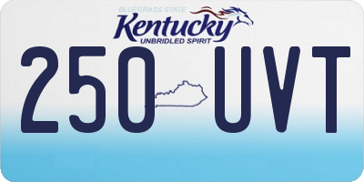 KY license plate 250UVT