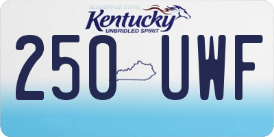 KY license plate 250UWF