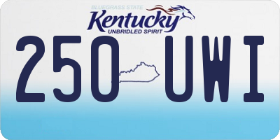 KY license plate 250UWI