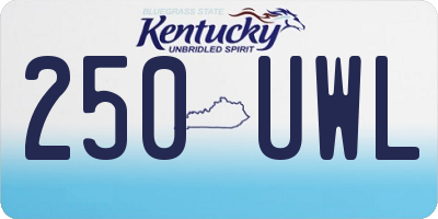 KY license plate 250UWL
