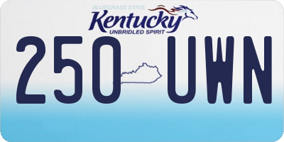 KY license plate 250UWN
