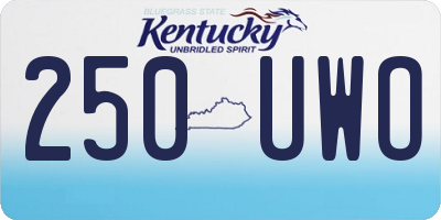 KY license plate 250UWO