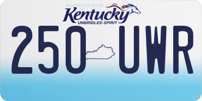 KY license plate 250UWR