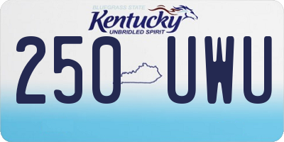 KY license plate 250UWU