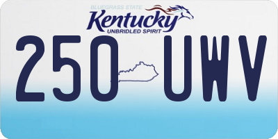 KY license plate 250UWV