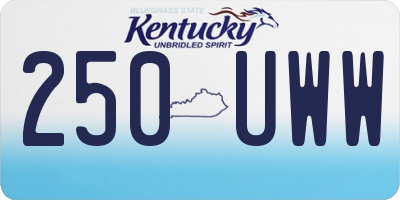KY license plate 250UWW