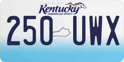 KY license plate 250UWX