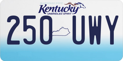 KY license plate 250UWY