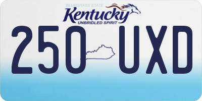KY license plate 250UXD