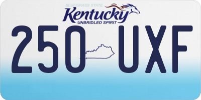 KY license plate 250UXF
